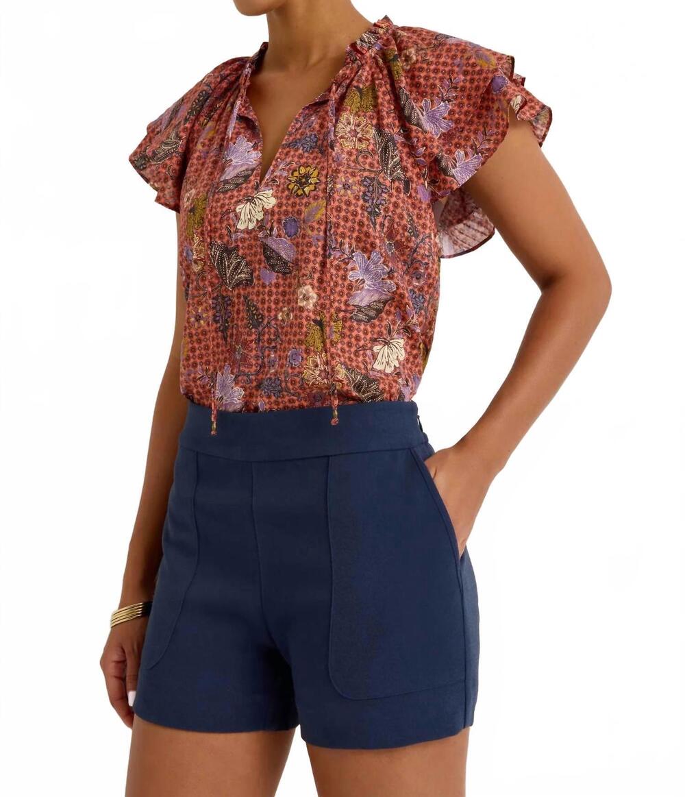 NEW MARIE OLIVER mia crepe shorts in navy